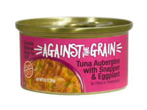 Against the Grain Tuna Aubergine with Snapper Eggplant Cat Food, 2.8 oz case of 24