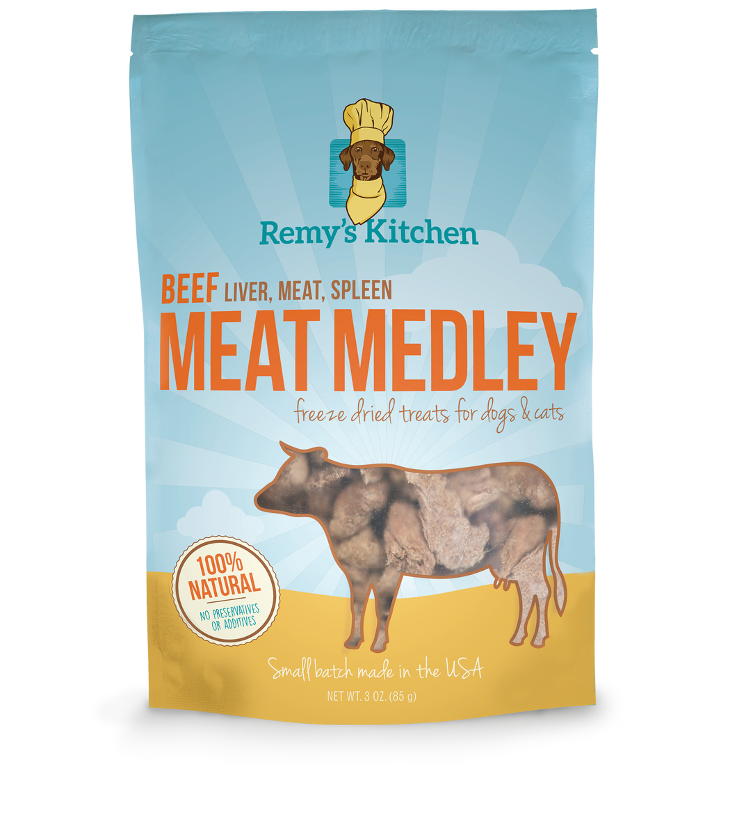 Remy's Kitchen Just Beef Medley Freeze-Dried Dog & Cat Treats, 3-oz bag